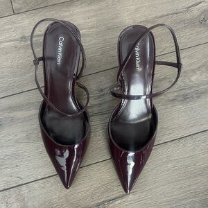 Calvin Klein Dark Burgundy Strappy Heels